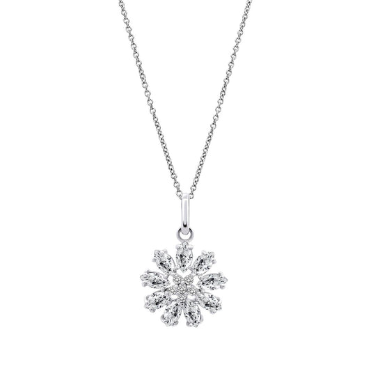 Zilverkleurige Lotus ketting met elegante hanger in bloemvorm, tijdloos ontwerp.