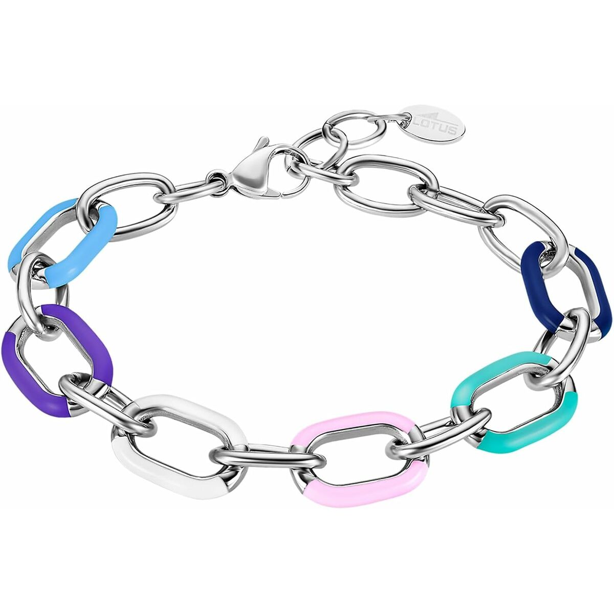 Lotus Armband Dames met multicolour schakels in elegant ontwerp.