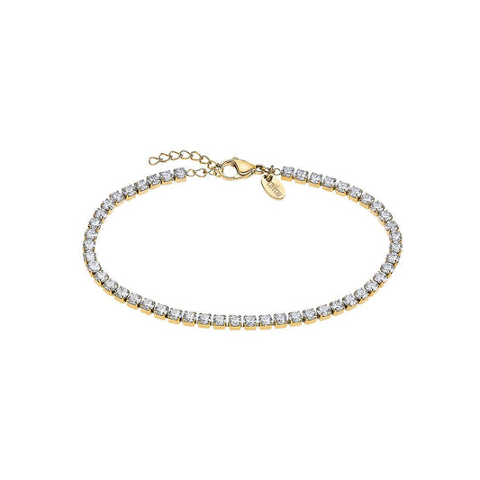 Gouden Lotus armband voor dames, versierd met sprankelende kristallen.