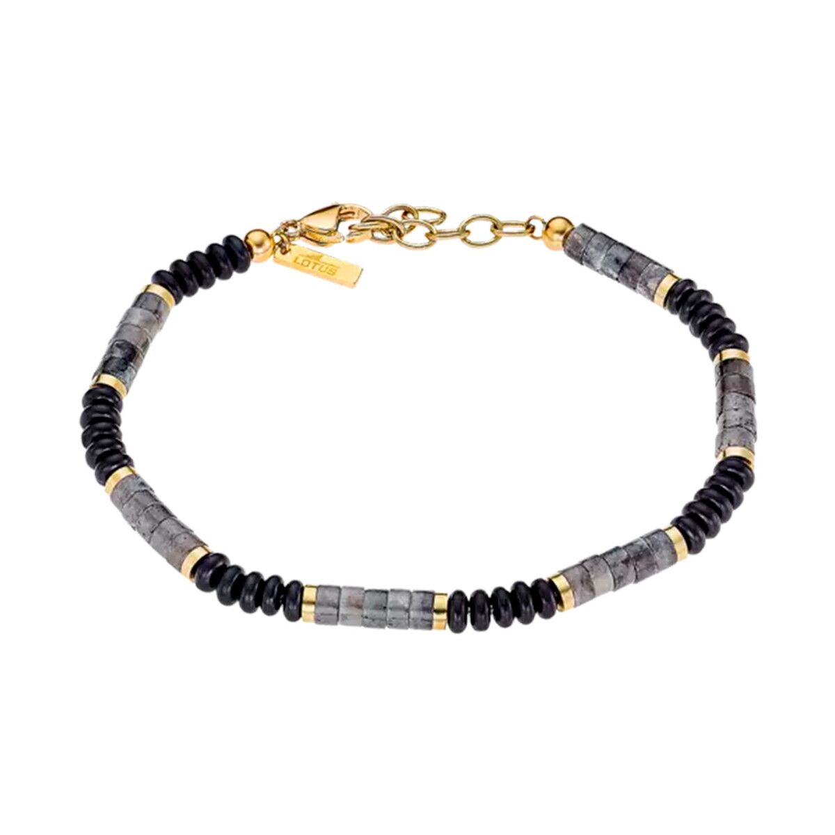 Lotus dames armband met elegante grijze en zwarte details, perfect voor elke gelegenheid.