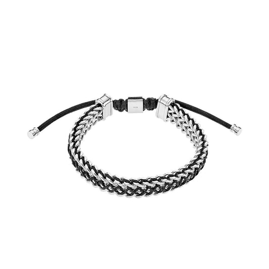 Lotus armband voor dames in verfijnd zwart en zilver, met een elegant ontwerp.