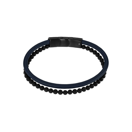 Elegante Lotus armband voor dames met zwarte en blauwe details, tijdloos design.