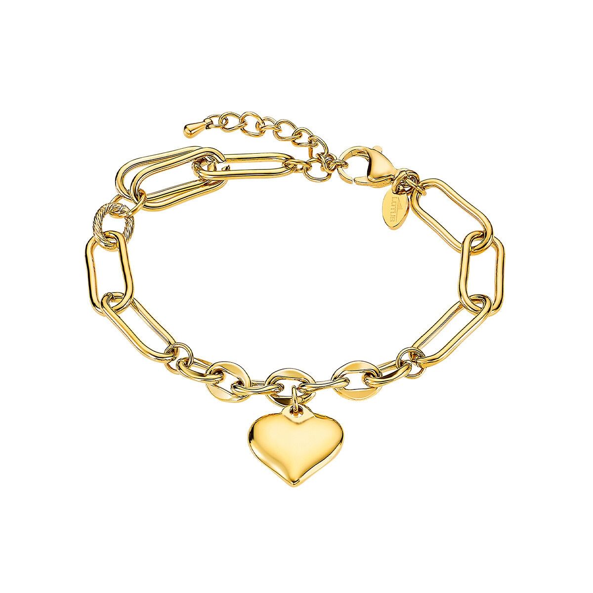 Elegante gouden Lotus armband voor dames met een hartvormige hanger.