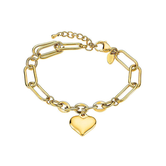 Elegante gouden Lotus armband voor dames met een hartvormige hanger.