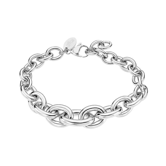 Zilverkleurige Lotus armband voor dames met een tijdloos design en schakels.