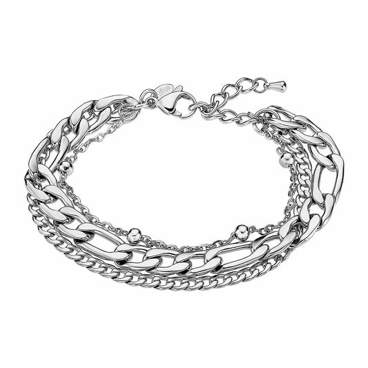 Zilverkleurige Lotus armband voor dames met elegante schakels en een verfijnde uitstraling.