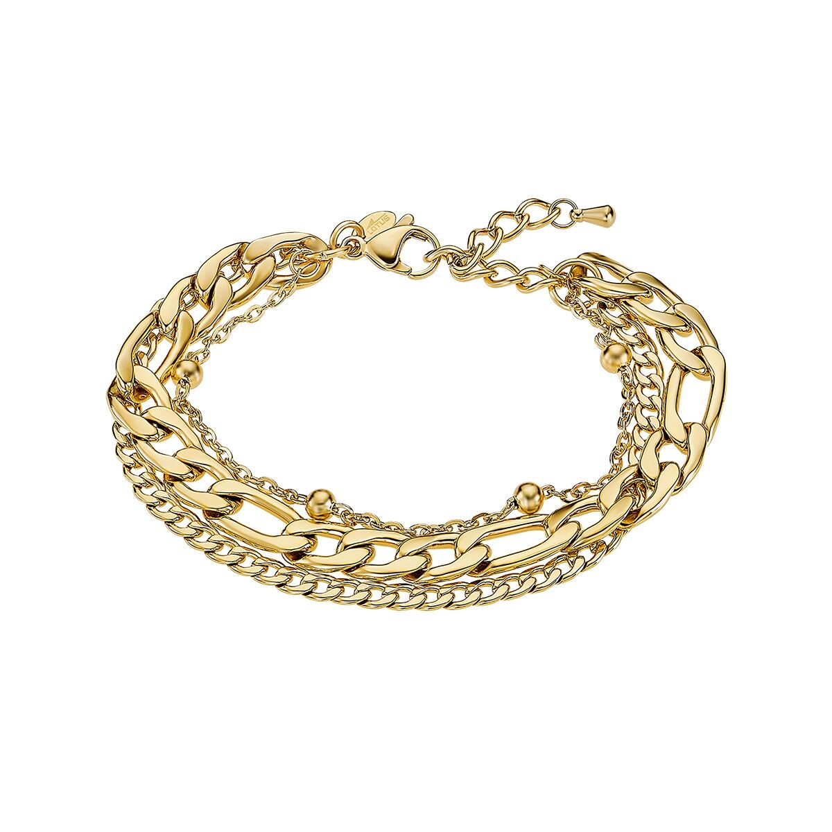 Gouden Lotus armband voor dames met elegante schakels en moderne uitstraling.