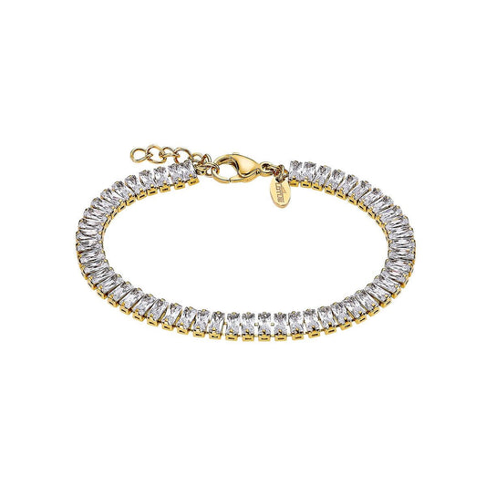 Gouden Lotus armband voor dames met sprankelende stenen, elegante stijl.