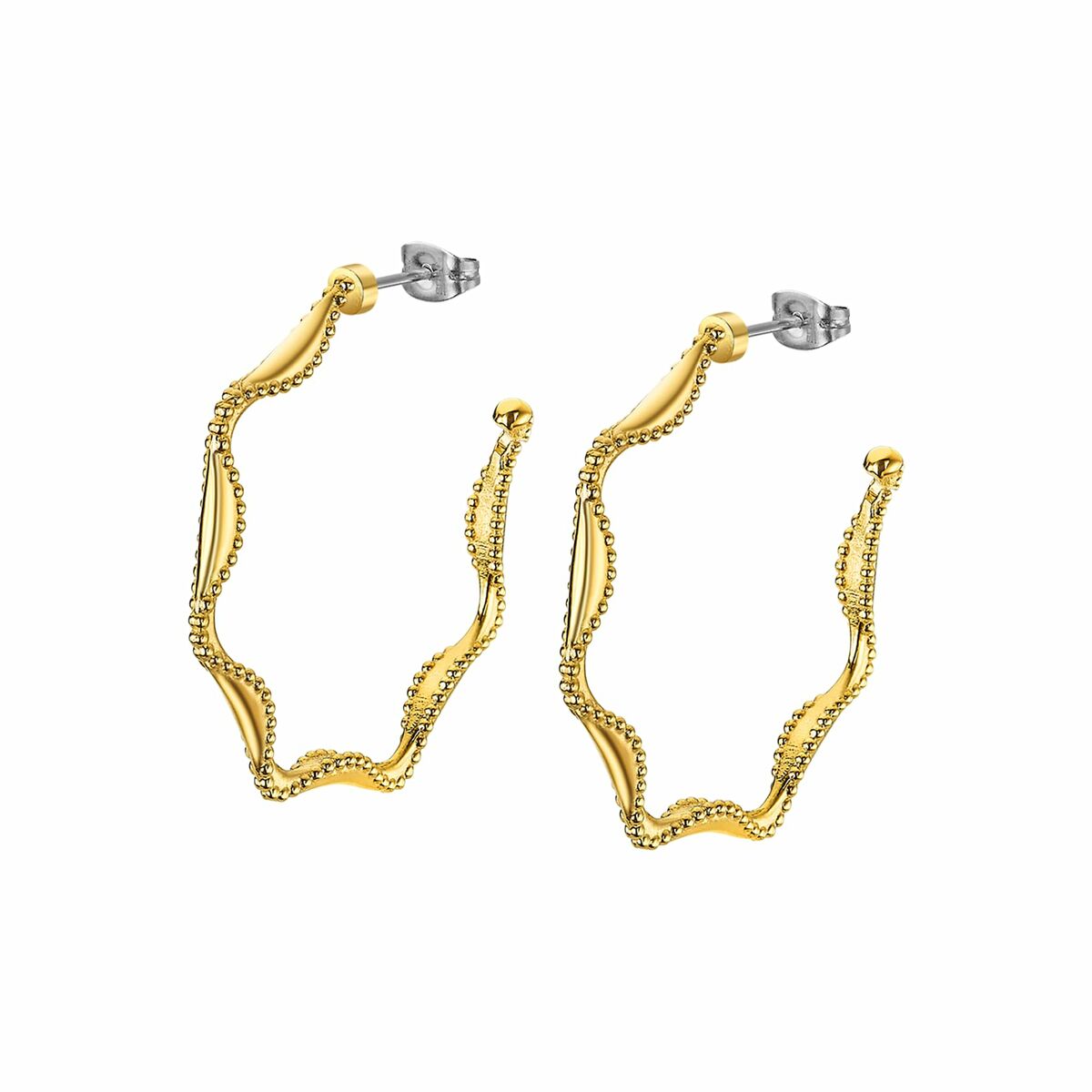 Gouden Lotus oorbellen dames met elegant design en gedetailleerde afwerking.