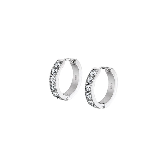 Lotus oorbellen in zilver met sprankelende stenen, elegante luxe uitstraling.