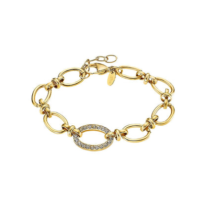 Gouden Lotus armband voor dames met verfijnd ontwerp en strass details.