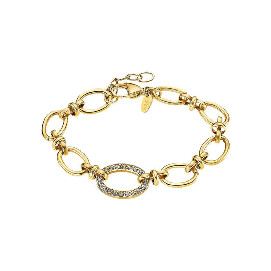 Gouden Lotus armband voor dames met verfijnd ontwerp en strass details.