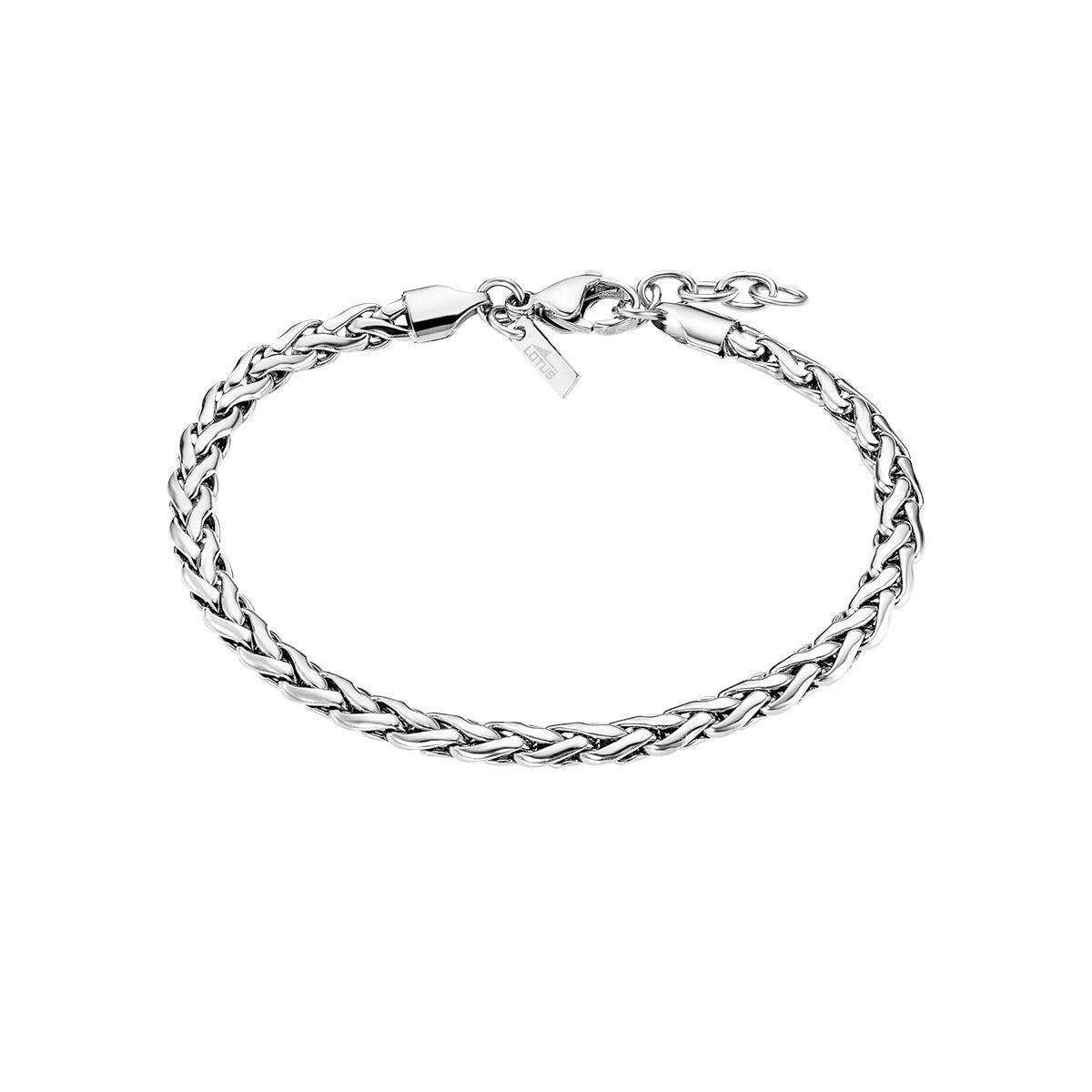 Zilverkleurige Lotus armband voor dames met een elegant, gevlochten ontwerp.