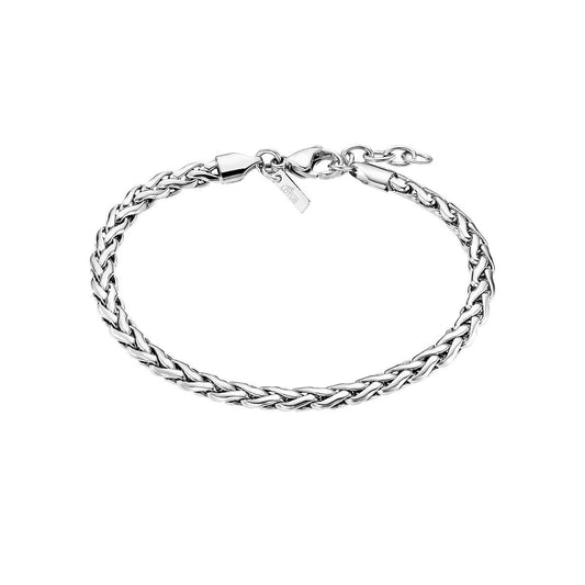 Zilverkleurige Lotus armband voor dames met een elegant, gevlochten ontwerp.