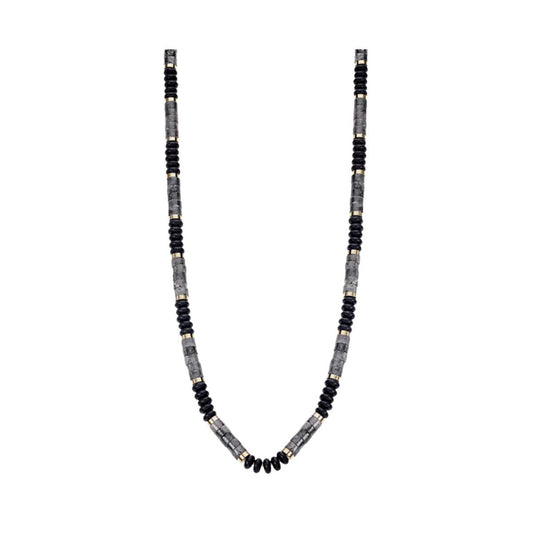 Lotus ketting voor dames met een elegant en tijdloos ontwerp in zwart en grijs.