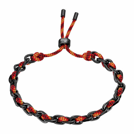 Lotus armband dames in zwart en rood, elegant design met een moderne uitstraling.