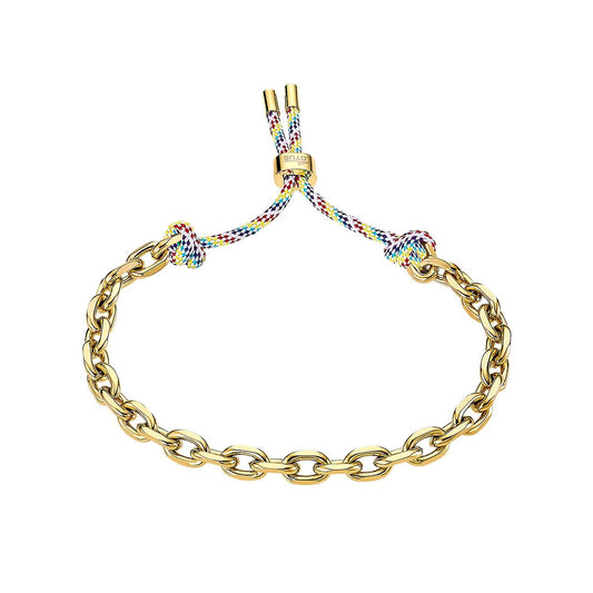 Elegante gouden Lotus armband voor dames met kleurrijke sluiting en schakels.