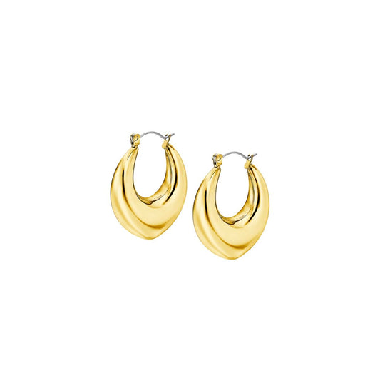Elegante gouden Lotus oorbellen met een uniek design, perfect voor elke gelegenheid.