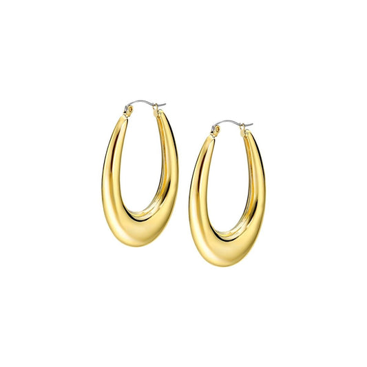 Gouden Lotus oorbellen in elegante stijl met een glanzende afwerking.
