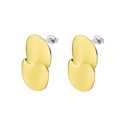 Gouden Lotus oorbellen met elegante, organische vormen en hoogwaardige afwerking.