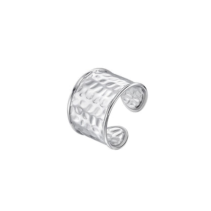 Zilverkleurige Lotus ring voor dames met elegante afwerking en maat 14.