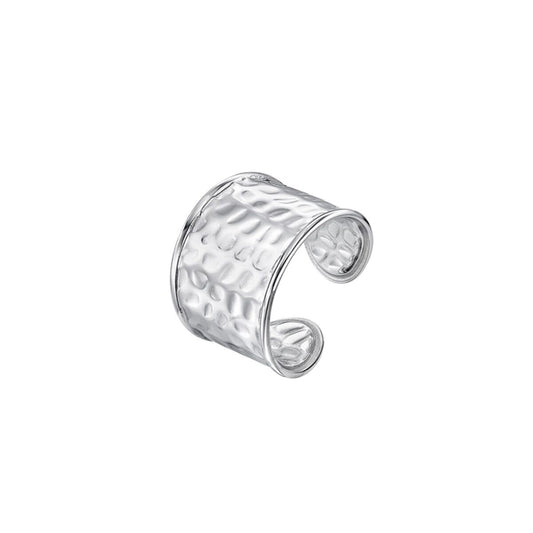 Zilverkleurige Lotus ring voor dames met elegante afwerking en maat 14.