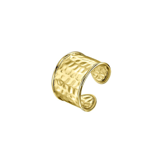 Gouden Lotus ring voor dames met een elegant, tijdloos ontwerp en unieke structuur.