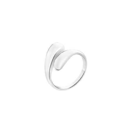 Zilverkleurige Lotus ring voor dames, maat 16 met een tijdloos, elegant ontwerp.