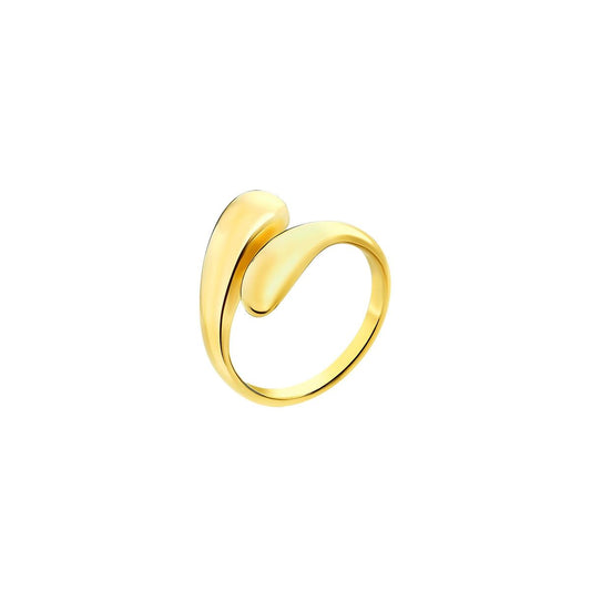 Lotus ring voor dames in 14-karaats goud met elegant, tijdloos ontwerp.