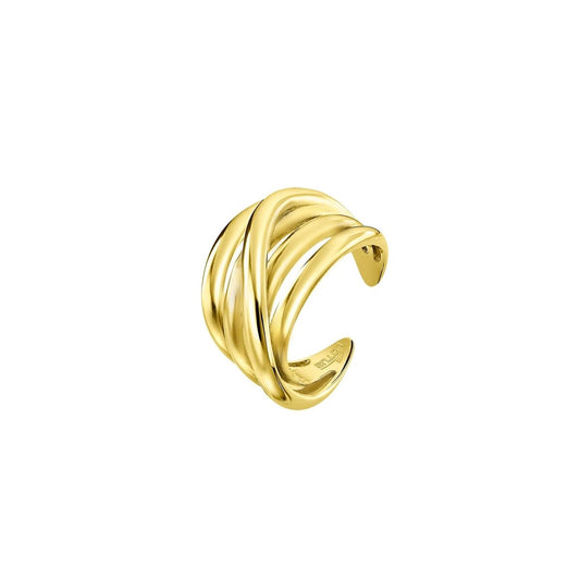 Gouden Lotus ring met verfijnde, elegante uitstraling en golvende vormen.