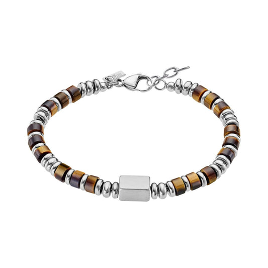 Elegante Lotus armband voor dames met een tijdloos ontwerp in bruin en zilver.