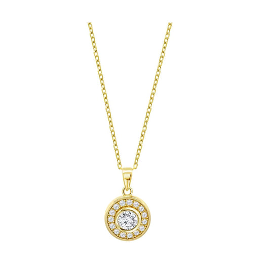 Gouden Lotus ketting voor dames met elegante hanger en glinsterende details.