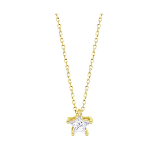 Gouden Lotus ketting voor dames met een elegante stervormige hanger.