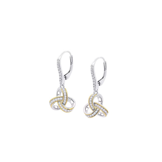 Elegante Lotus oorbellen met gouden en zilveren details, perfect voor elke gelegenheid.