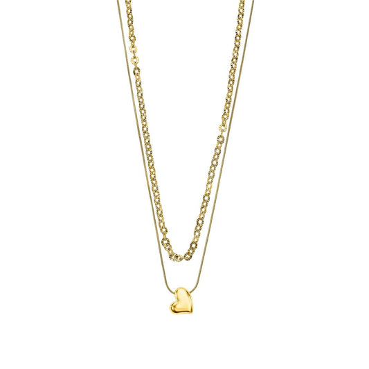 Gouden Lotus ketting voor dames met een elegant hartvormig hangertje.