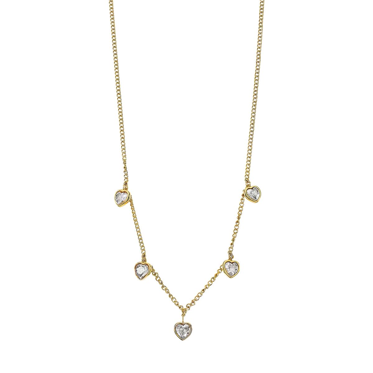 Gouden Lotus ketting voor dames met elegante hartjes en hoogwaardige afwerking.