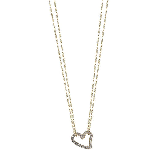 Lotus gouden ketting voor dames met een hartvormige hanger en sprankelende details.