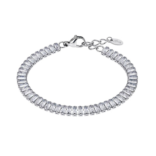 Zilverkleurige Lotus armband met elegante stenen, perfect voor elke gelegenheid.
