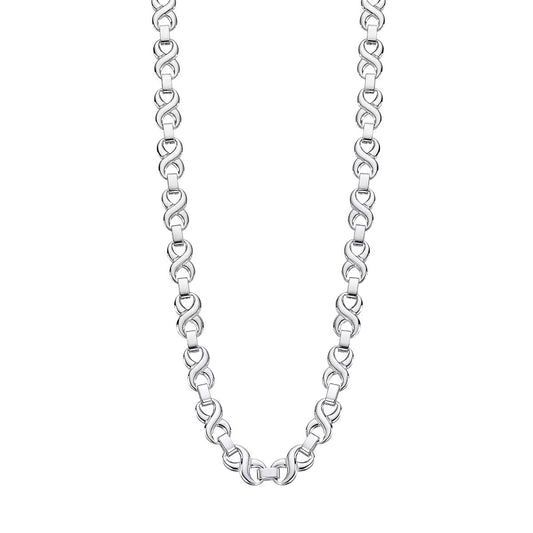 Zilverkleurige Lotus ketting voor dames met elegant ontwerp en schakels.