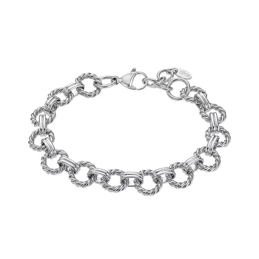 Zilverkleurige Lotus armband voor dames met elegante schakels en een tijdloos ontwerp.