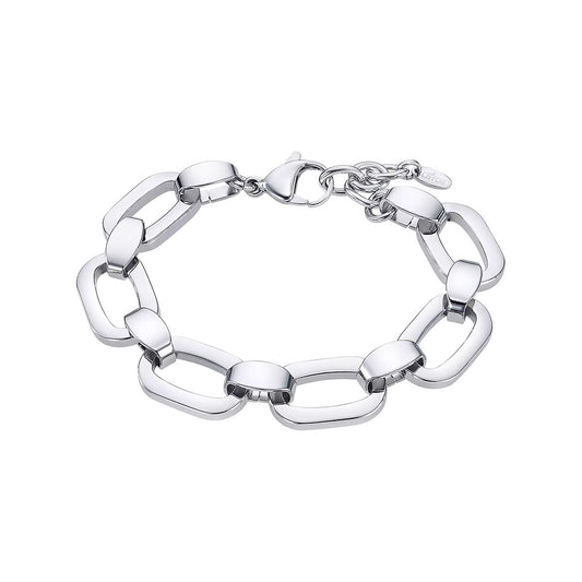 Zilverkleurige Lotus armband voor dames met elegant schakelontwerp.