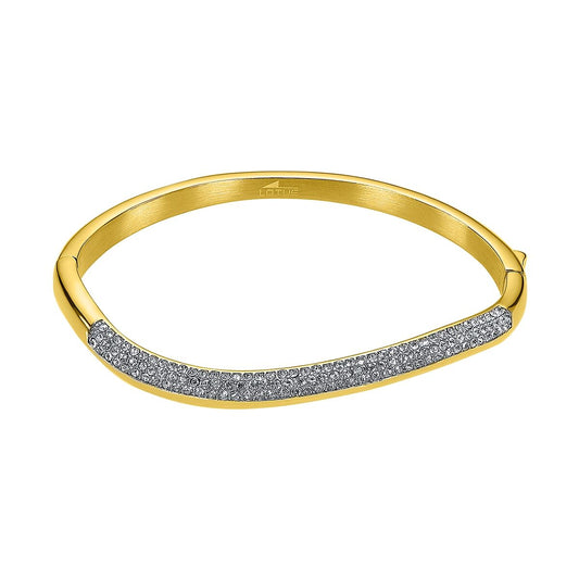 Gouden Lotus armband voor dames met elegante afwerking en glinsterende details.