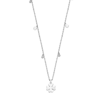 Zilverkleurige Lotus ketting voor dames met een elegant, tijdloos ontwerp en bloemenhangertjes.