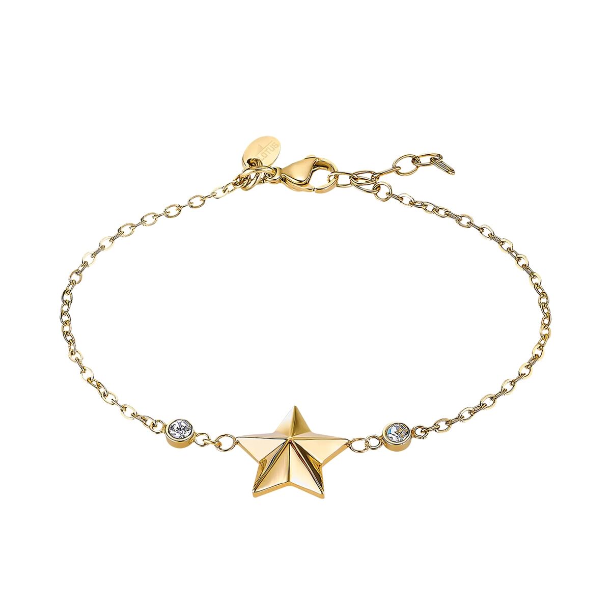 Gouden Lotus armband met ster en glinsterende details, elegant en stijlvol.
