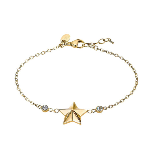 Gouden Lotus armband met ster en glinsterende details, elegant en stijlvol.