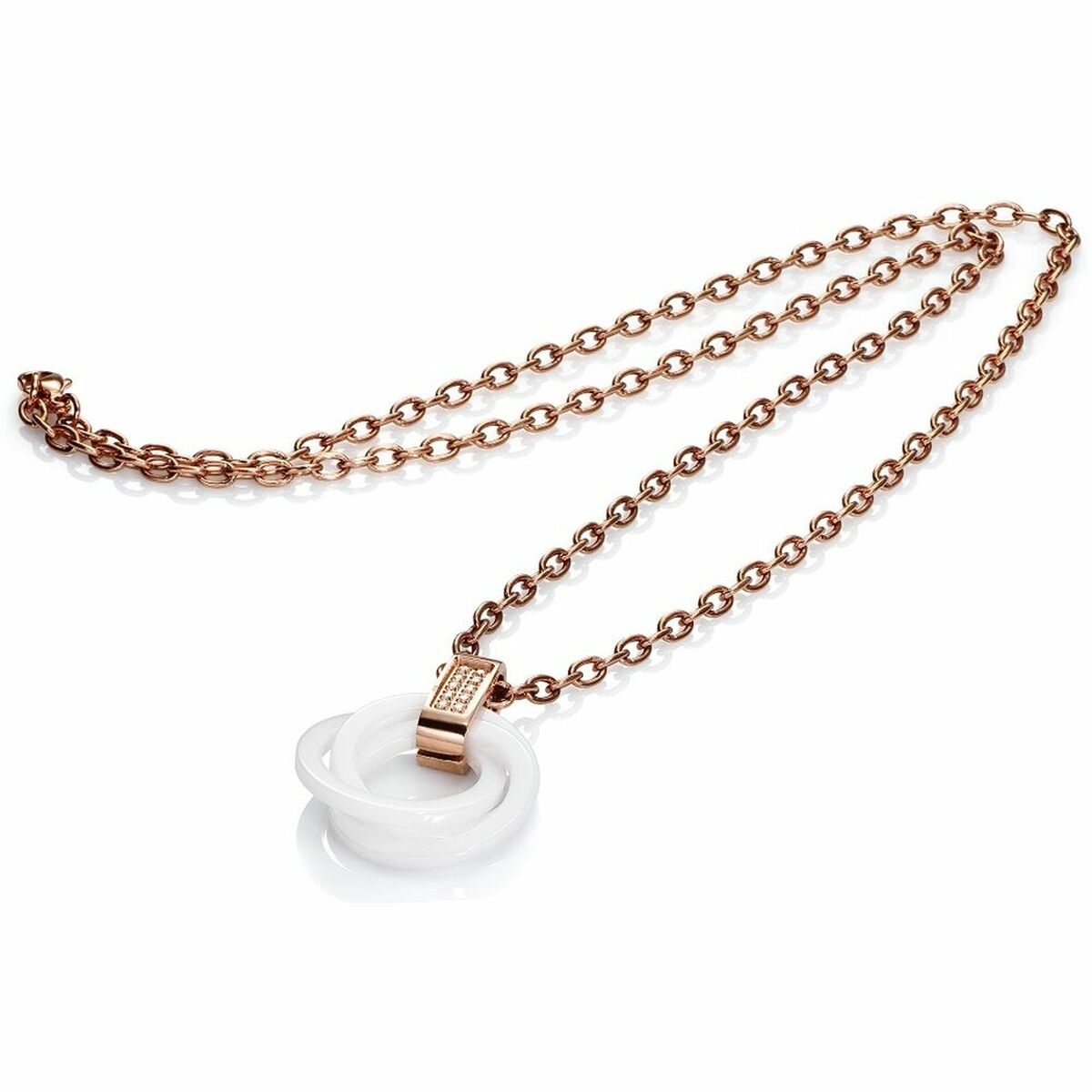 Viceroy ketting met een elegant wit detail en een roségouden ketting.