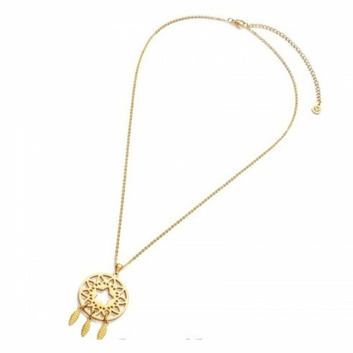 Gouden Viceroy ketting met een elegant dromenvanger ontwerp en veren.