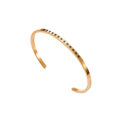 Detail van de Viceroy damesarmband in roestvrij staal met sterrenmotief.
