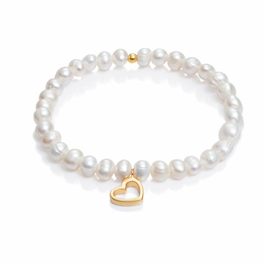Viceroy armband voor dames in sterling zilver met een gouden hartje als hanger.