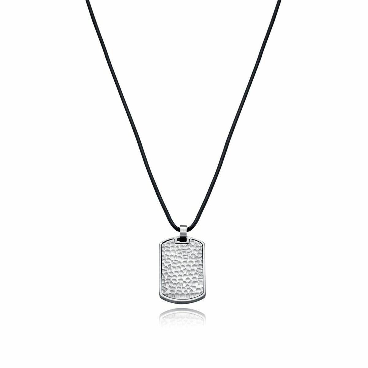 Viceroy ketting met een stijlvolle, gestructureerde hanger aan een zwarte band.